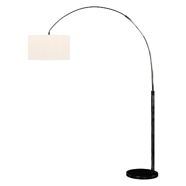 Sleek Drum Shade Arc Lamp 3D model image 1 