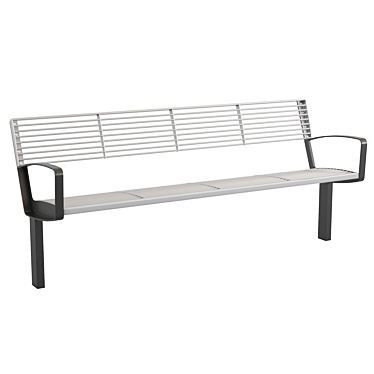 Intervera Outdoor Park Benches - Stylish and Durable 3D model image 1 