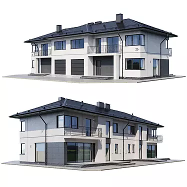 Modern Spacious Cottage 3D Model 3D model image 1 