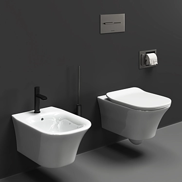 Elevate Your Bathroom: Cabo Toilet and Bidet 3D model image 1 