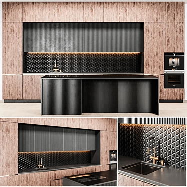 Modern90 - Customizable Kitchen 3D model image 1 