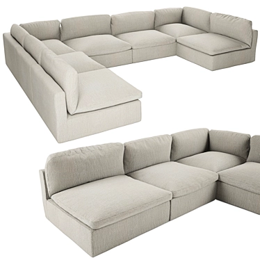 Mid-century Modern Zanotta Modular Sofa 3D model image 1 