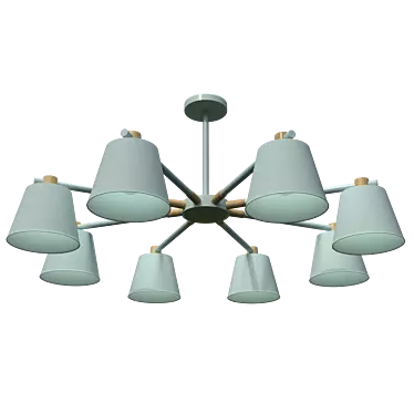Scandinavian Style 8-Light Chandelier 3D model image 1 