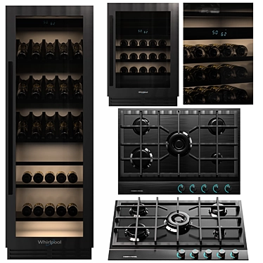 Premium Kitchen Appliance Set: Whirlpool & Fisher&Paykel 3D model image 1 