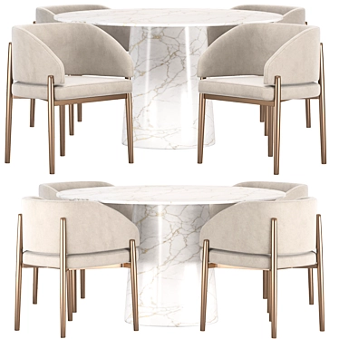 Elegant Dining Set by Porro 3D model image 1 