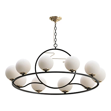 Sleek Black Pendant Chandelier by Lightstar 3D model image 1 