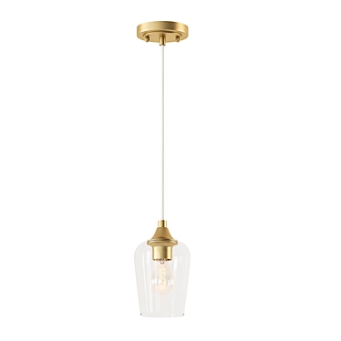 Sleek Pennell Gold Pendant Light 3D model image 1 