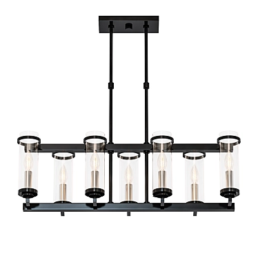 Elegant Black Nickel Chandelier 3D model image 1 