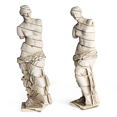 Striped Marble Venus de Milo- 49x56x160cm 3D model image 1 