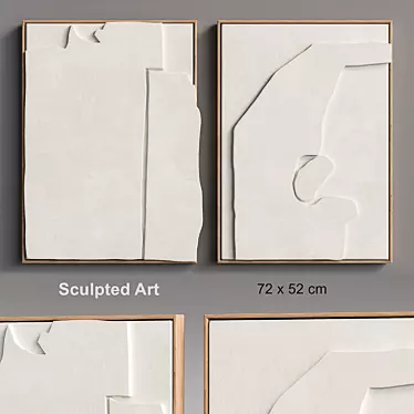 Sculpted Art Relief - 2 Pieces 3D model image 1 