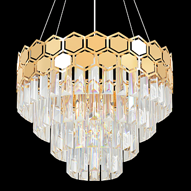 Ariana Gold Pendant Chandelier by Eurosvet 3D model image 1 