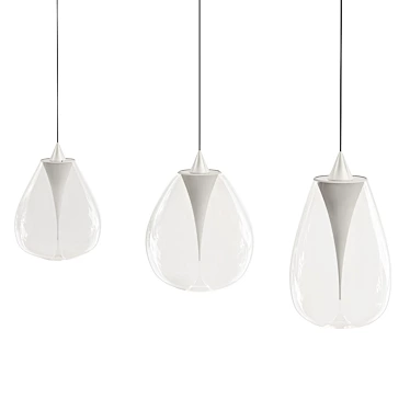 Elegant Glass Pendant Lighting 3D model image 1 