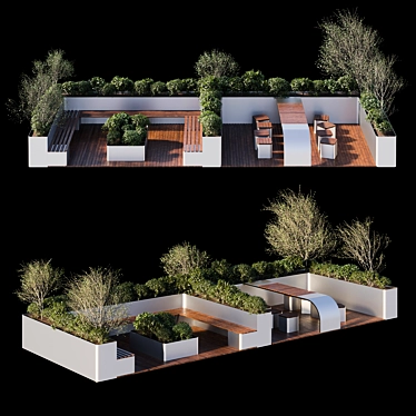 Parklet Oasis - Serene Recreation in Urban Parks 3D model image 1 