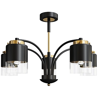 ALFA Viola Tuba: Modern Stylish Chandelier 3D model image 1 