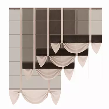 Elegant Tulle Roman Blind 3D model image 1 