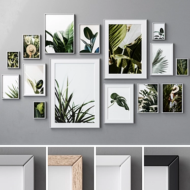  4-in-1 Wall Art Set: Downloadable 3D Models with Multiple Frame Color Options 3D model image 1 