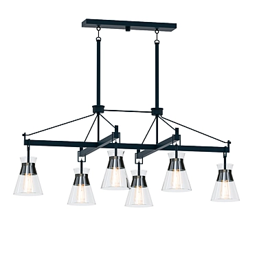 Sleek Matte Black Chandelier 3D model image 1 