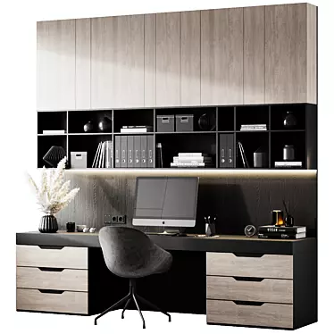 Modern Home Office Desk 3D model image 1 