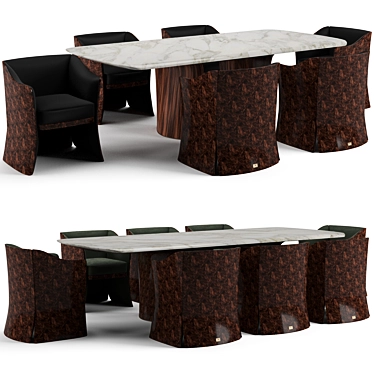 Bentley Home Dinning Set: Newent Chair & Aldford Table 3D model image 1 