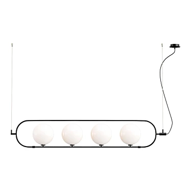 Modern Linear Chandelier: Abbacus 3D model image 1 