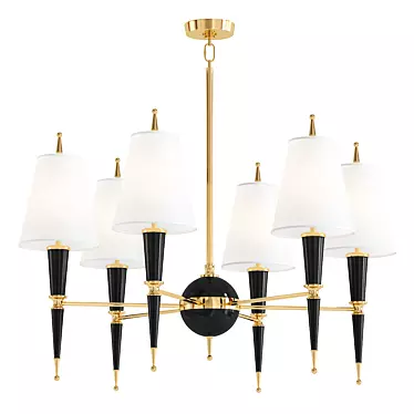 Versailles 36 Black Lacquer Chandelier 3D model image 1 