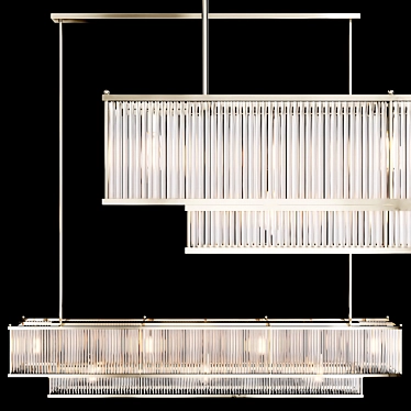 Marais Linear Chandelier: Elegant Nickel Fixture 3D model image 1 