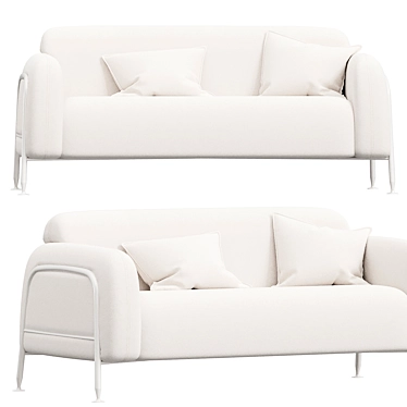 Luxury Lounge Two-Seater Sofa 3D model image 1 