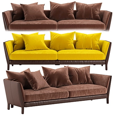 Elegant BRETAGNE Sofa: High-Quality & Versatile 3D model image 1 