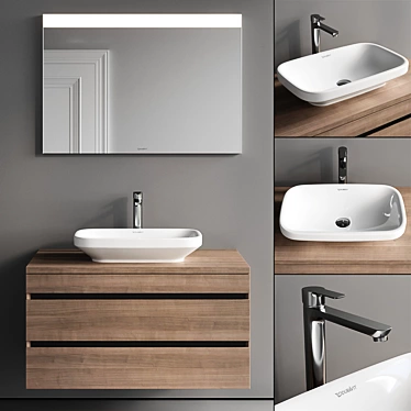 DuraStyle Wall-Mounted Vanity Set 3D model image 1 