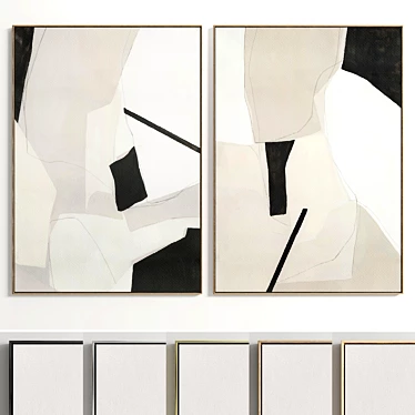 Dual Frame Plaster Art Set 3D model image 1 