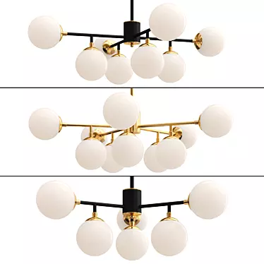 Elegant 5-Light Milk White Chandelier 3D model image 1 