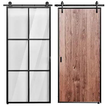 Sleek Sliding Doors 3D model image 1 