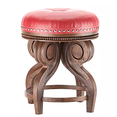 Vintage Cream Footstool - Elegant Antique Design 3D model image 1 