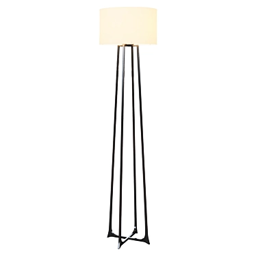 Industrial Steel Floor Lamp 3D model image 1 