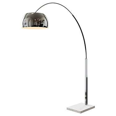 Sleek Silver Marble Arc Lamp 3D model image 1 