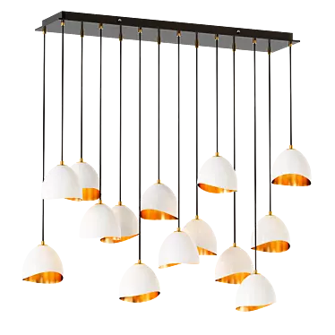 Colbert 14-Light Geometric Chandelier 3D model image 1 