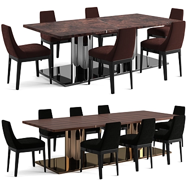 Fendi Casa Bristol Chair & Bernini Table Set 3D model image 1 