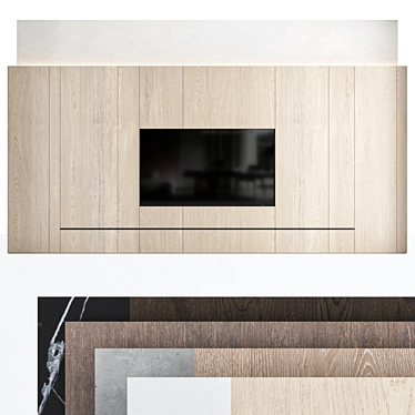 TV Wall Set: Modern Design, 75" Samsung Crystal UHD 4K 3D model image 1 