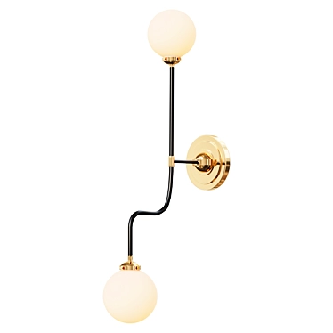 Mid-Century Double Sconce Wall Lamp 3D model image 1 