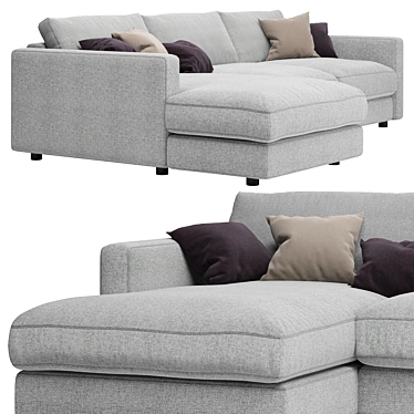 Arni Grey Corner Sofa: Stylish and Comfortable Design 3D model image 1 