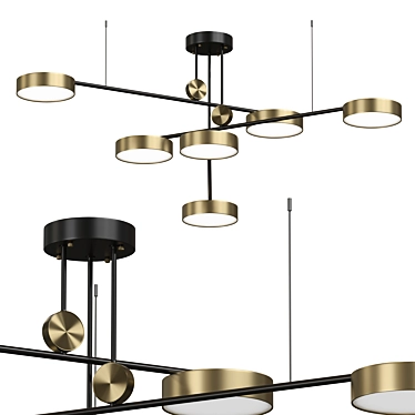 Elegant Gold Pendant Light 3D model image 1 