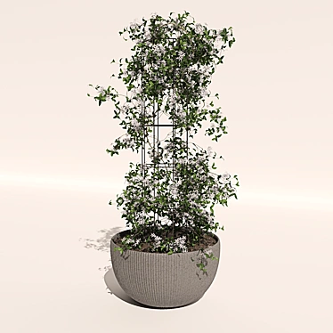 Elegant Floral Planter 3D model image 1 