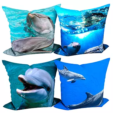 Aquatic Dream Dolphin Pillow 3D model image 1 