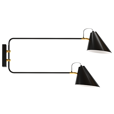 Modern Club Double Wall Lamp 3D model image 1 