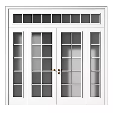 Elegant Parisian Double Doors 3D model image 1 