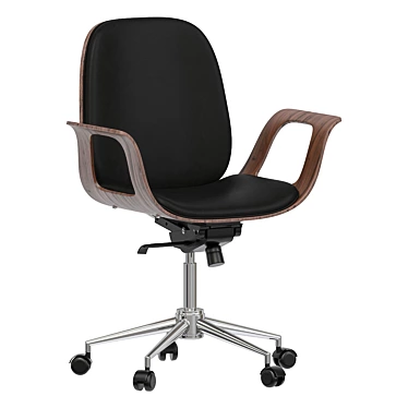 Elegant Walnut Office Chair 3D model image 1 