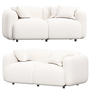 Modern Swell 2 Seater Sofa 3D model image 1 