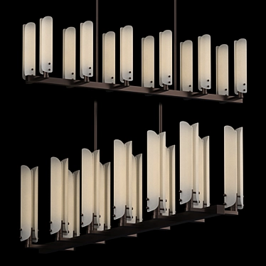 Elegant Illumination: Platiere Linear Chandelier 3D model image 1 