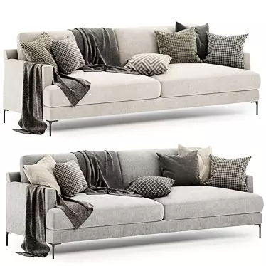 Laura 3.5 Seat Sofa: Modern Elegance for your Living Room 3D model image 1 