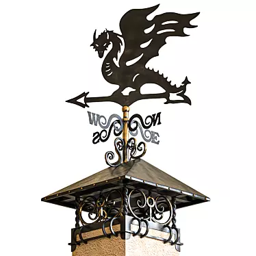 Title: Dragon Weather Vane Chimney Pipe 3D model image 1 